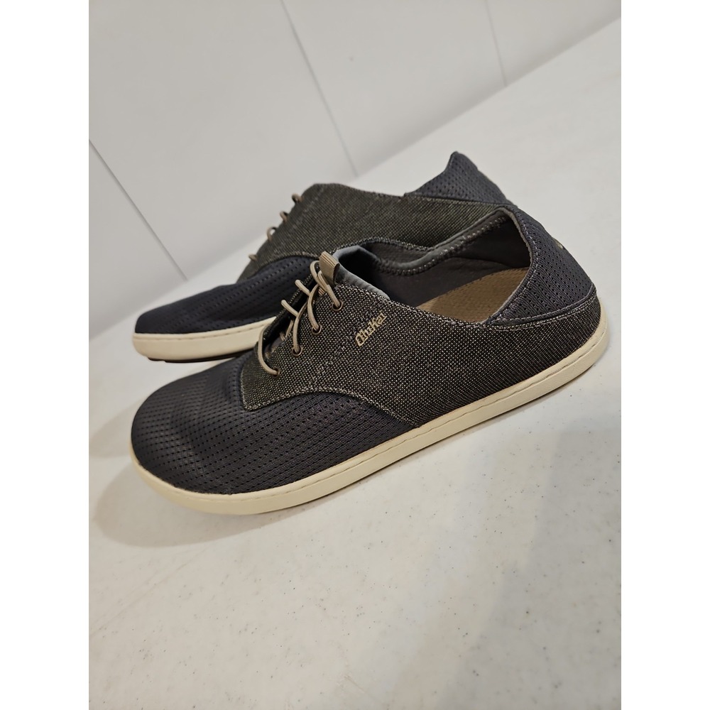 OluKai Nohea Moku‎ Mens 9.5 Slip On Mesh Boat Shoes Gray  (225